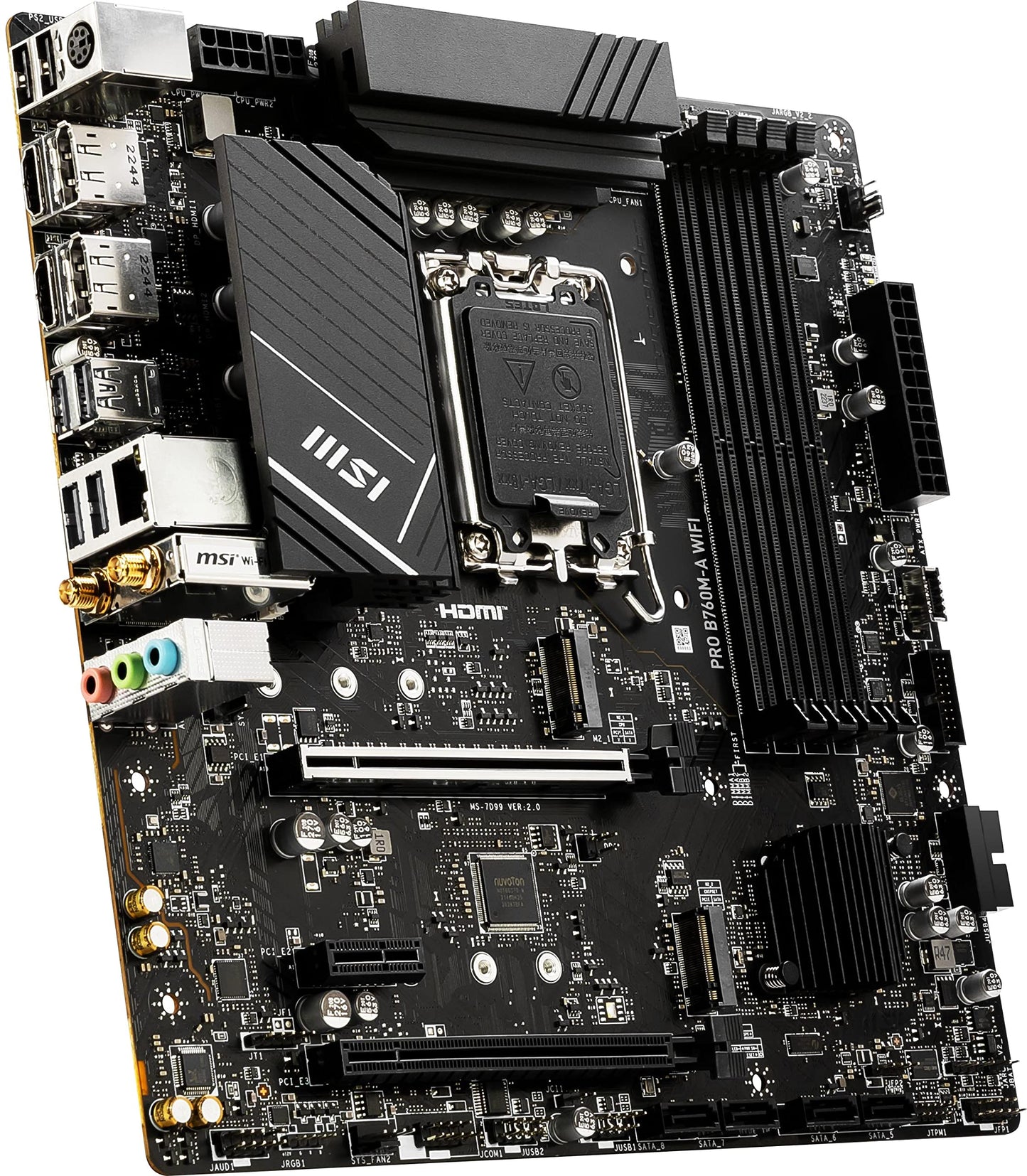 MSI PRO B760-P WiFi DDR4 ProSeries Motherboard (Supports 12th/13th/14th Gen Intel Processors, LGA 1700, DDR4, PCIe 4.0, M.2, 2.5Gbps LAN, USB 3.2 Gen2, HDMI/DP, Wi-Fi 6E, Bluetooth 5.3, ATX)