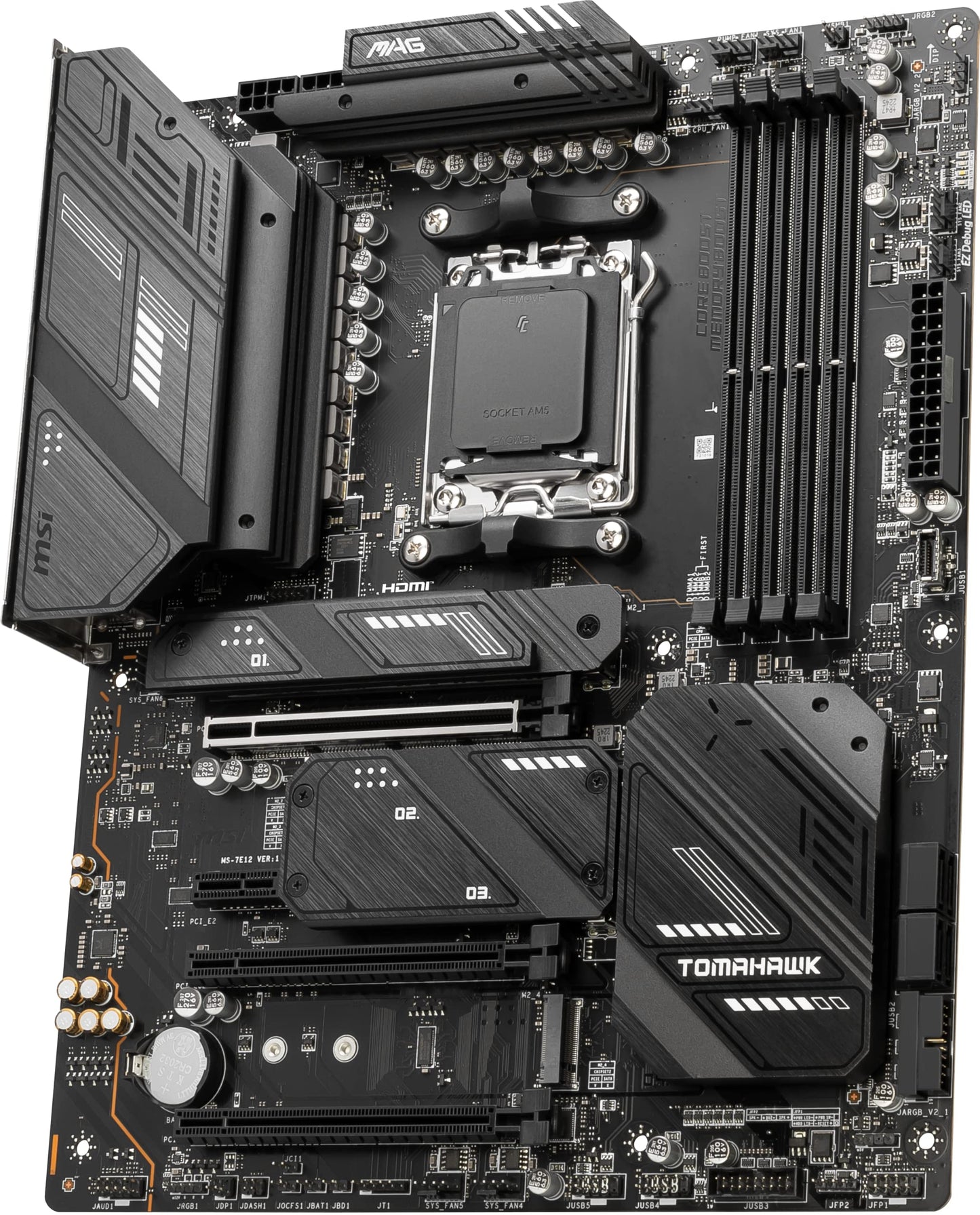 MSI MAG X870 Tomahawk WiFi Gaming Motherboard (AMD Ryzen 9000/8000/7000 Series Processors, AM5, DDR5, PCIe 5.0, M.2 Gen5, SATA 6Gb/s, USB 40Gbps, HDMI/DP, Wi-Fi 7, Bluetooth 5.4, 5Gbps LAN, ATX)